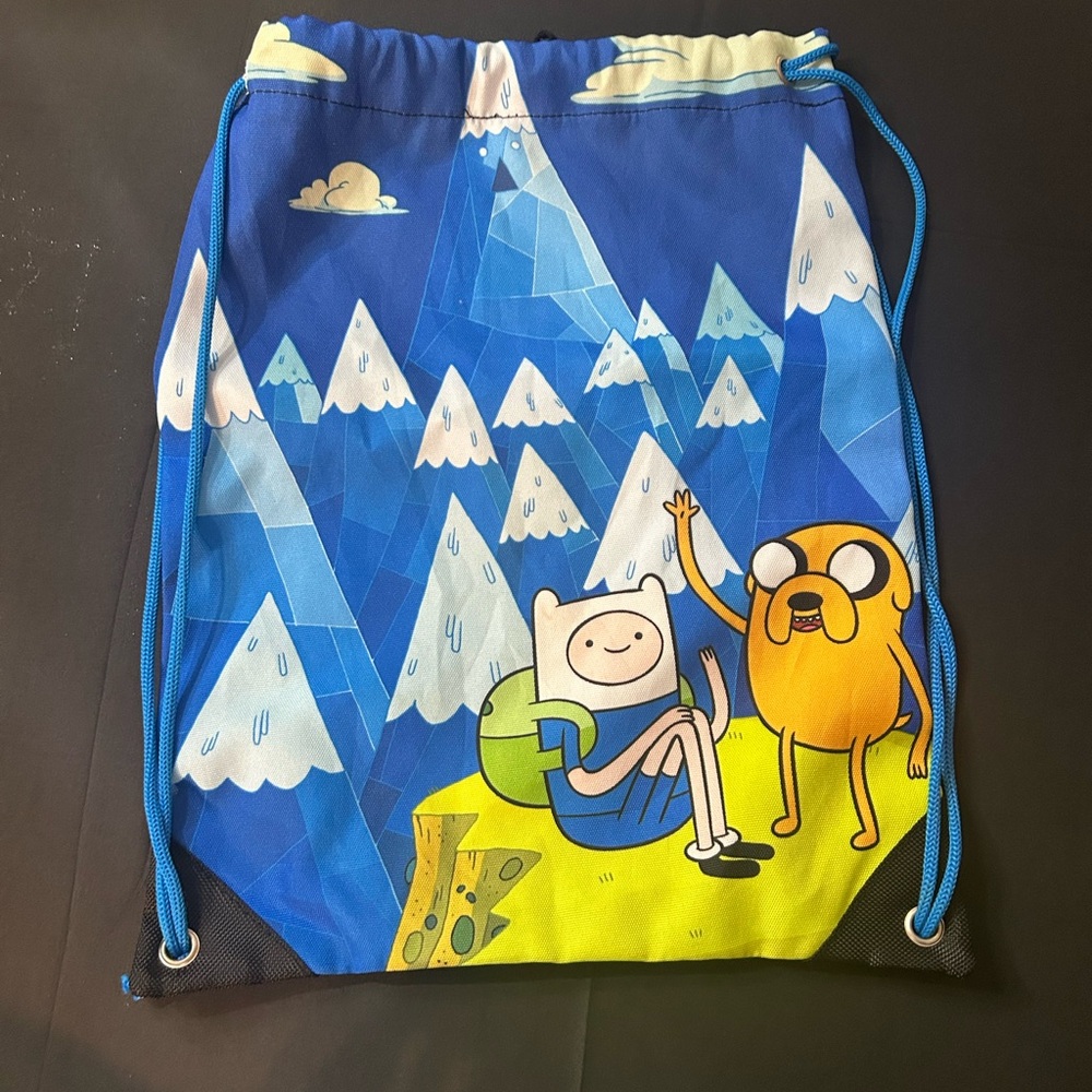 Adventure‎ Time Blue and Yellow Kids Drawstring Bag